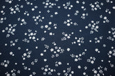 Reststück: 1,00m - Sweatshirt Stoff Small Flowers marine